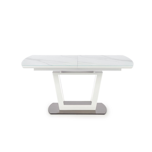Stół BLANCO rozkładany blat - biały marmur / biały, noga - biały - Halmar