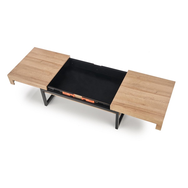 Ława CLARA dąb złoty/czarny - Halmar