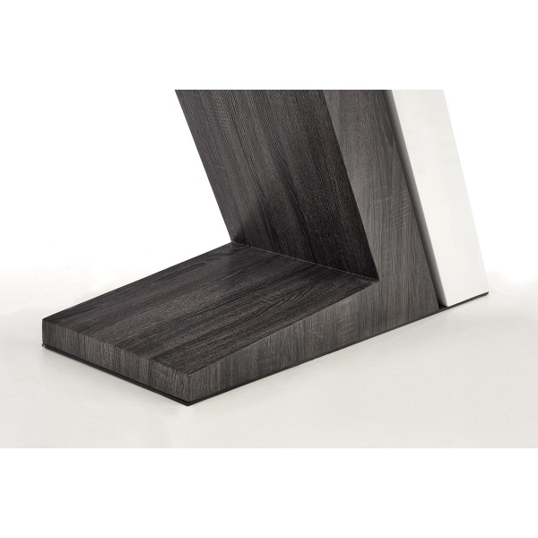 Stół MORTIS rozkładany blat - biały, noga - biały / ciemny popiel - Halmar