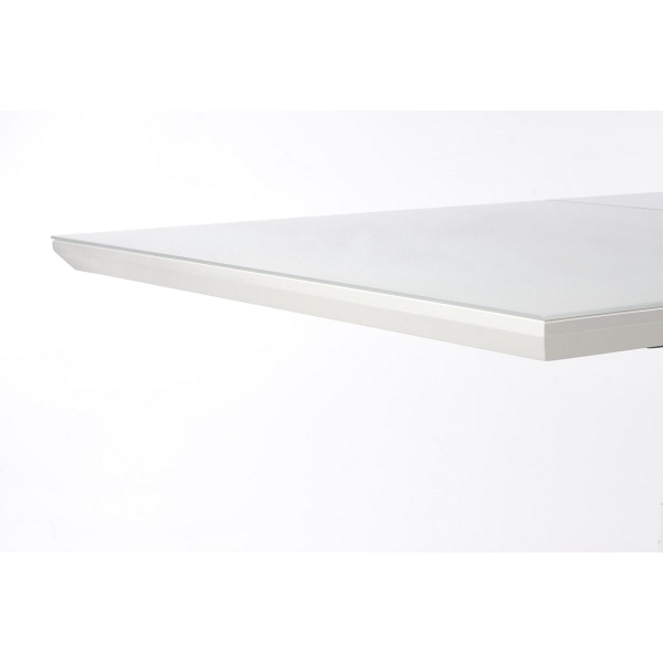 Stół MORTIS rozkładany blat - biały, noga - biały / ciemny popiel - Halmar