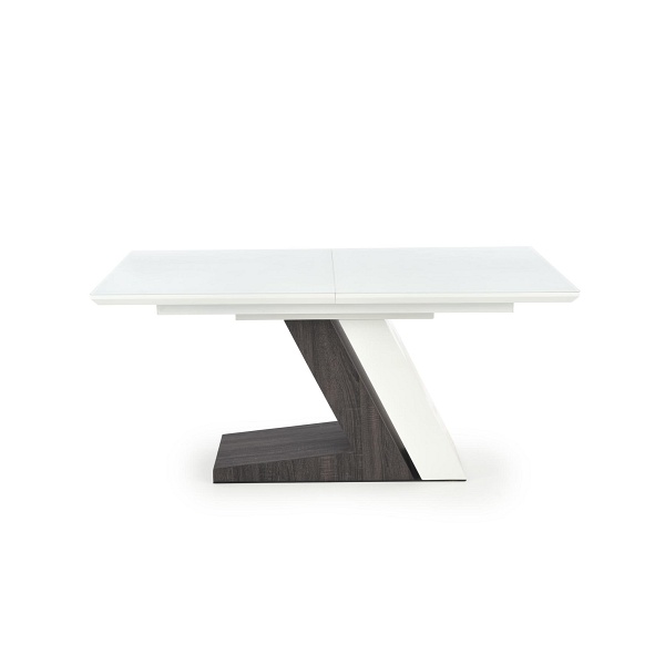 Stół MORTIS rozkładany blat - biały, noga - biały / ciemny popiel - Halmar
