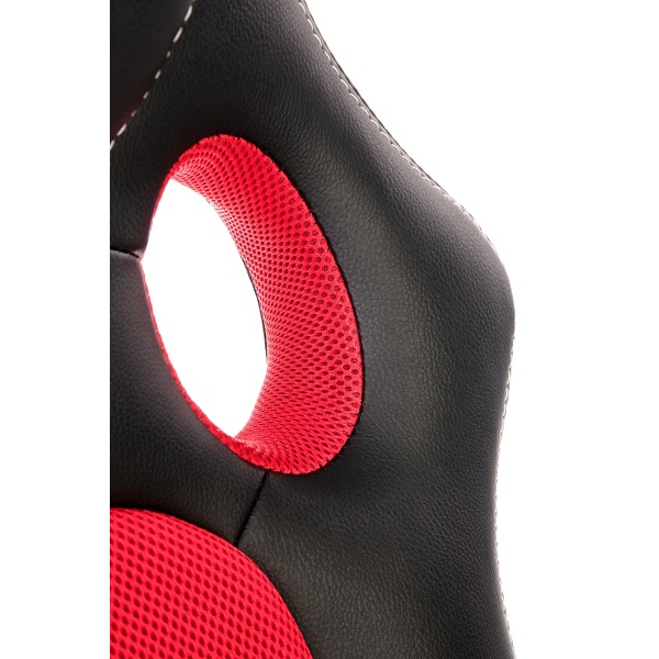 Fotel BERKEL gabinetowy czarno-czerwony - Halmar