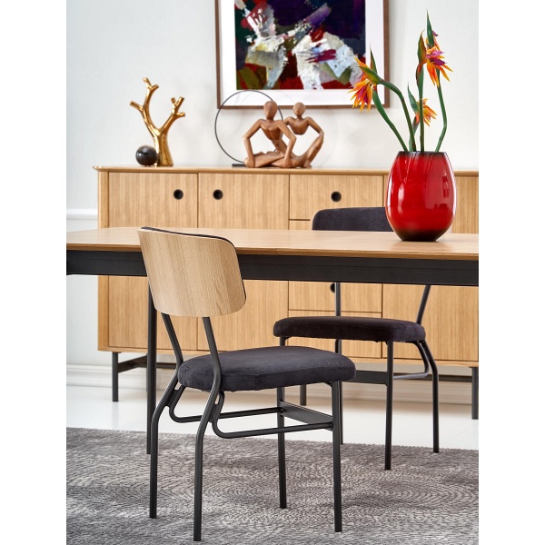 Stół SMART dąb naturalny/czarny - Halmar