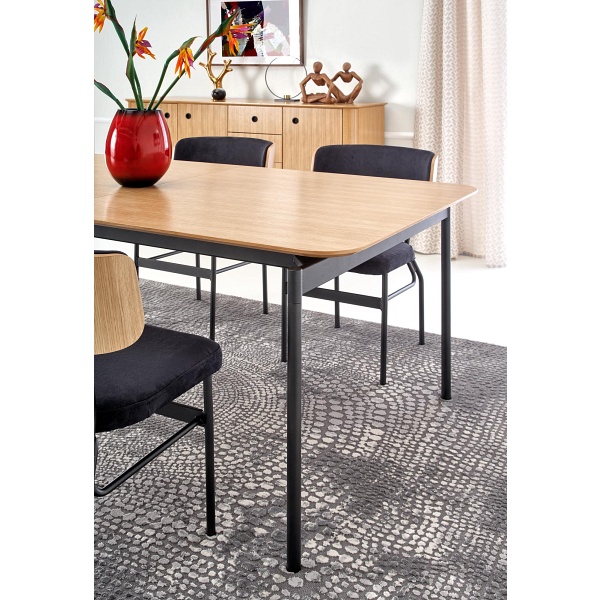 Stół SMART dąb naturalny/czarny - Halmar