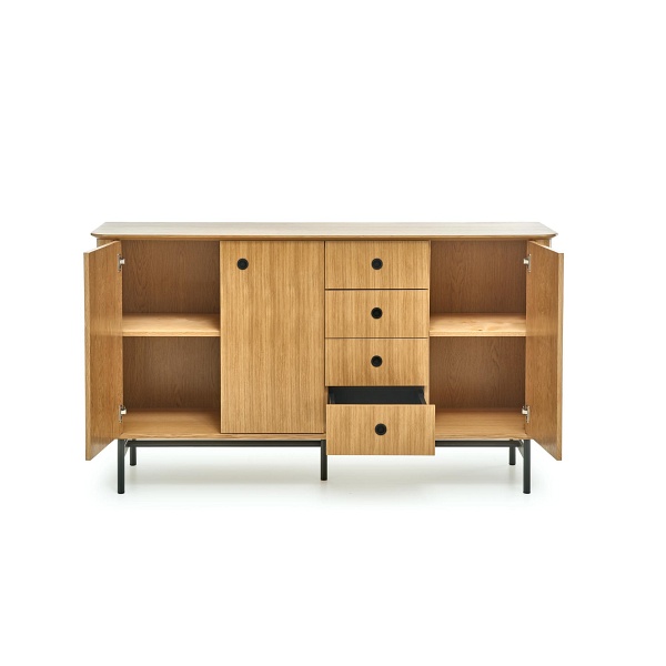 Komoda SMART KM-1 dąb naturalny/czarny - Halmar