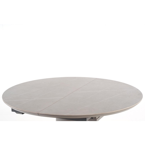 Stół MUSCAT rozkładany blat - popielaty marmur, noga - jasny popiel / złoty - Halmar