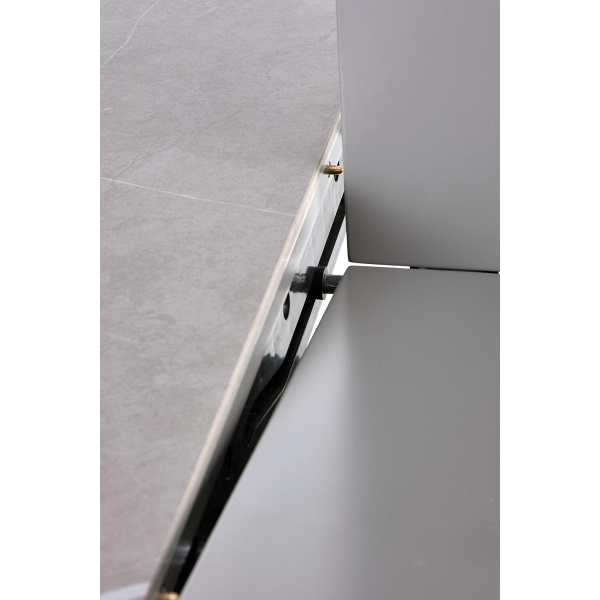 Stół MUSCAT rozkładany blat - popielaty marmur, noga - jasny popiel / złoty - Halmar