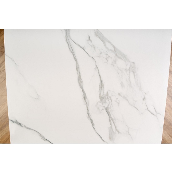 Stół VIVALDI rozkładany blat - biały marmur, nogi - biały - Halmar