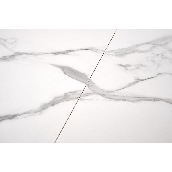 Stół VIVALDI rozkładany blat - biały marmur, nogi - biały - Halmar