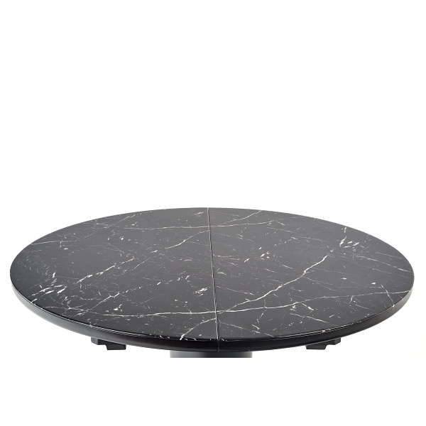 Stół CRISTIANO rozkładany blat - czarny marmur, noga - czarny - Halmar