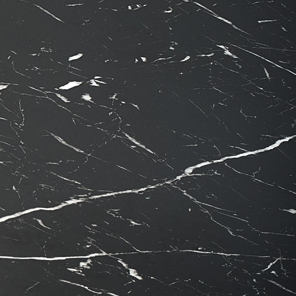 Stół CRISTIANO rozkładany blat - czarny marmur, noga - czarny - Halmar