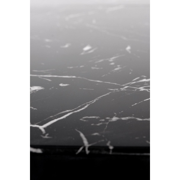 Stół CRISTIANO rozkładany blat - czarny marmur, noga - czarny - Halmar