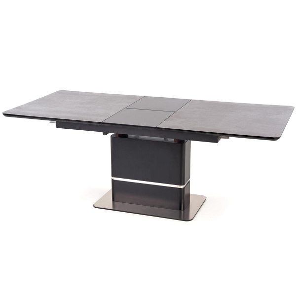 Stół MARTIN rozkładany blat - ciemny popiel, noga - czarny - Halmar