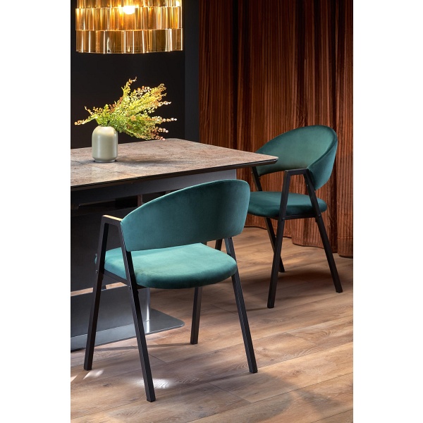 Stół MARTIN rozkładany blat - ciemny popiel, noga - czarny - Halmar