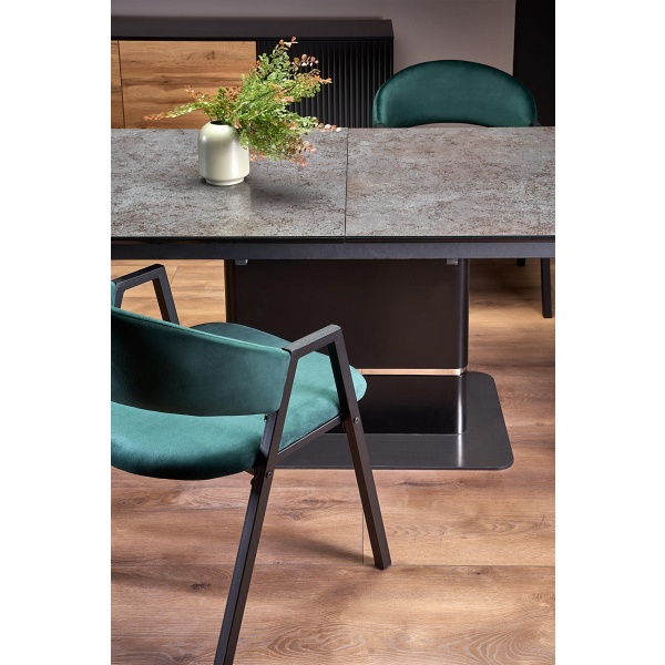 Stół MARTIN rozkładany blat - ciemny popiel, noga - czarny - Halmar