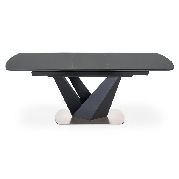 Stół PATRIZIO rozkładany blat - ciemny popiel, noga - czarny - Halmar