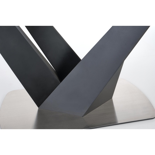 Stół PATRIZIO rozkładany blat - ciemny popiel, noga - czarny - Halmar