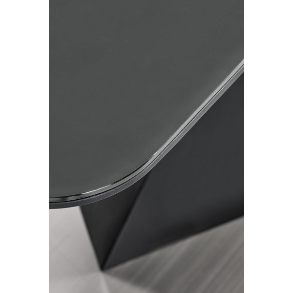 Stół PATRIZIO rozkładany blat - ciemny popiel, noga - czarny - Halmar