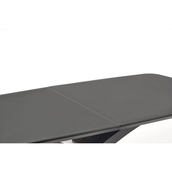 Stół SILVESTRO rozkładany blat - ciemny popiel, noga - czarny - Halmar