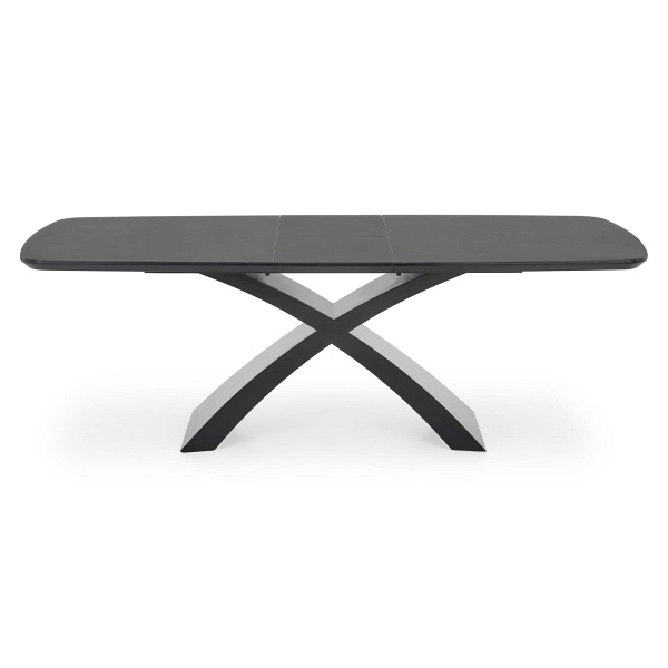 Stół SILVESTRO rozkładany blat - ciemny popiel, noga - czarny - Halmar