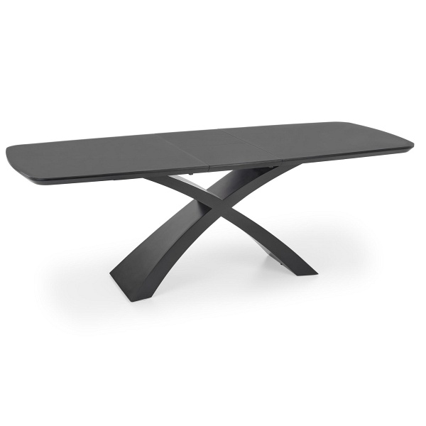 Stół SILVESTRO rozkładany blat - ciemny popiel, noga - czarny - Halmar