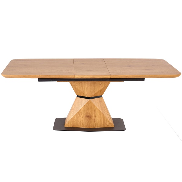 Stół DIAMOND rozkładany blat - dąb złoty, noga - dąb złoty - Halmar