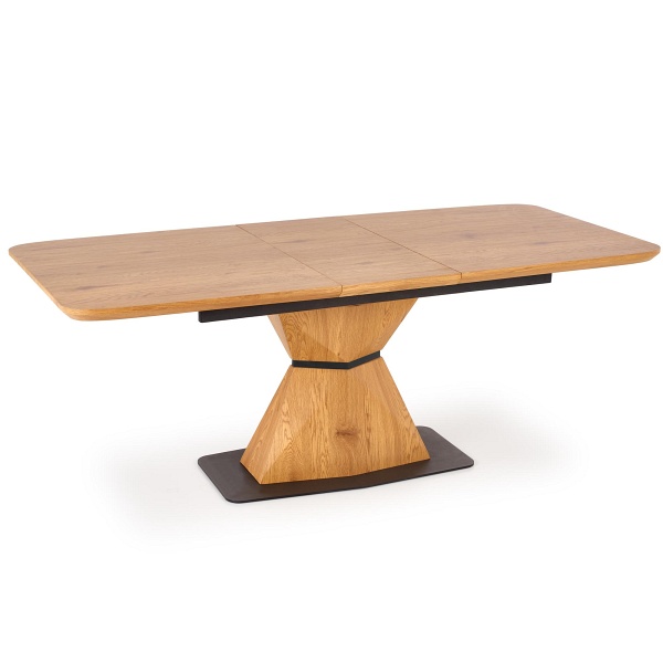 Stół DIAMOND rozkładany blat - dąb złoty, noga - dąb złoty - Halmar