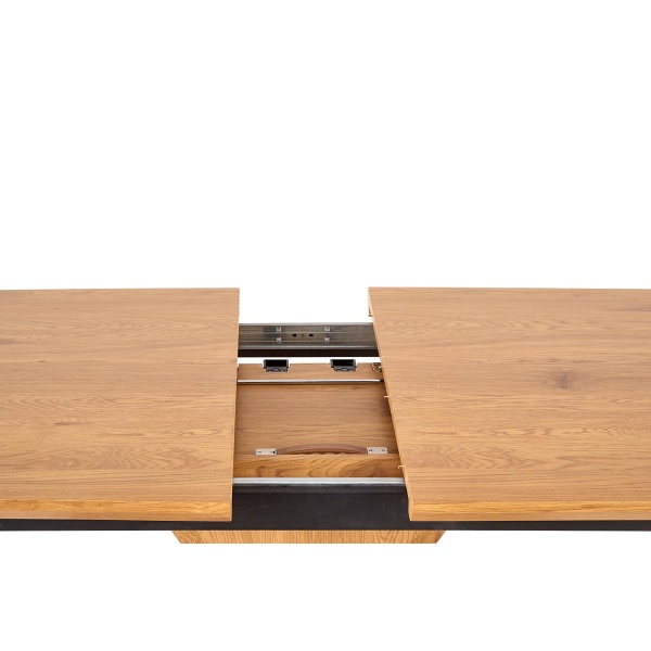 Stół DIAMOND rozkładany blat - dąb złoty, noga - dąb złoty - Halmar