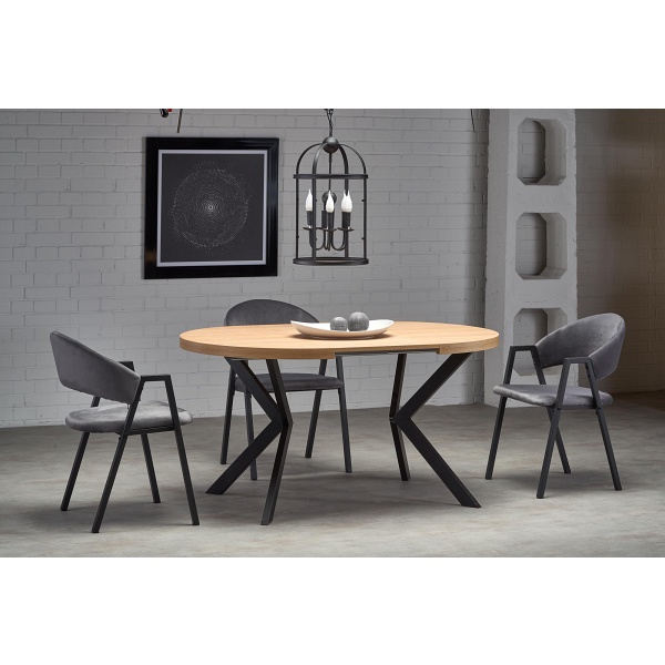 Stół PERONI rozkładany dąb złoty - czarny - Halmar