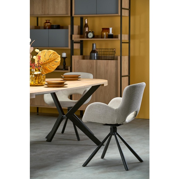 Stół PERONI rozkładany dąb złoty - czarny - Halmar