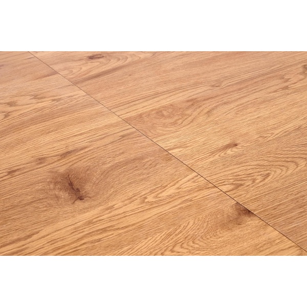 Stół GUSTAVO rozkładany blat - dąb złoty, nogi - czarny - Halmar