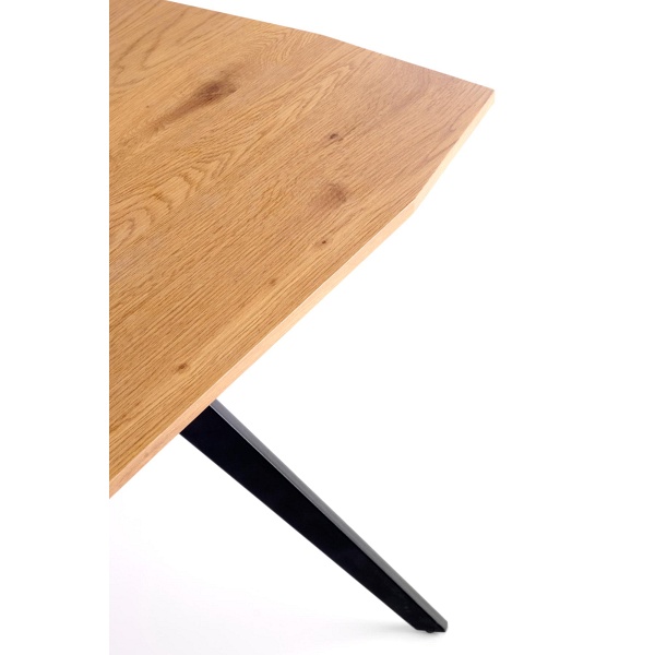 Stół GUSTAVO rozkładany blat - dąb złoty, nogi - czarny - Halmar