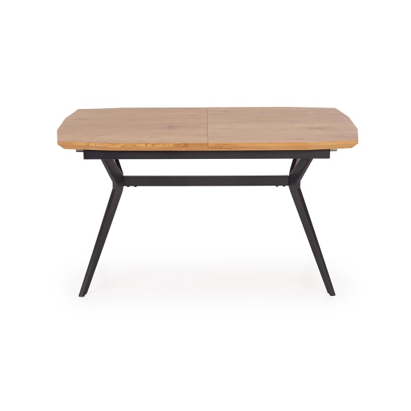 Stół GUSTAVO rozkładany blat - dąb złoty, nogi - czarny - Halmar