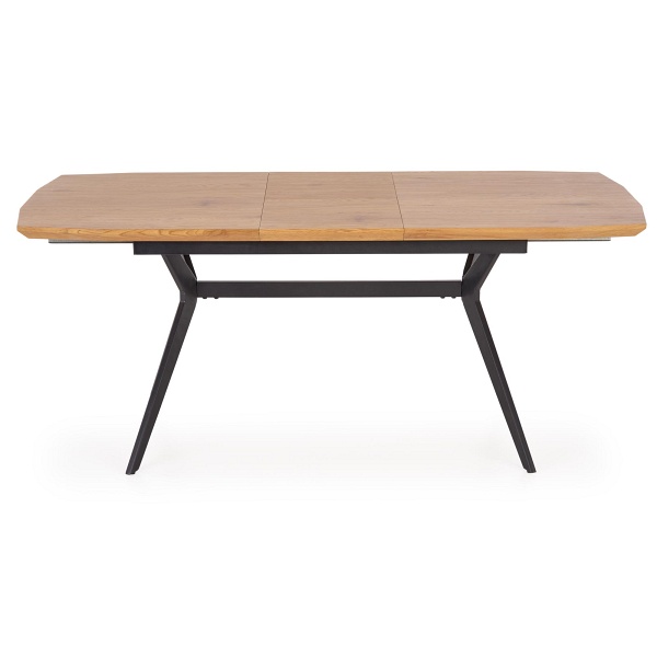 Stół GUSTAVO rozkładany blat - dąb złoty, nogi - czarny - Halmar