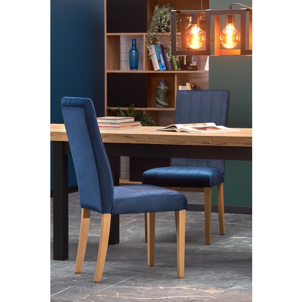 Stół TIAGO rozkładany 140-220/80 blat: dąb craft, nogi: czarny - Halmar