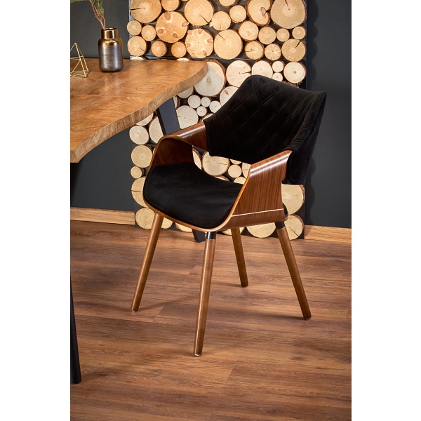 Stół DICKSON rozkładany 120-180/80 cm, blat - naturalny, nogi - czarny - Halmar