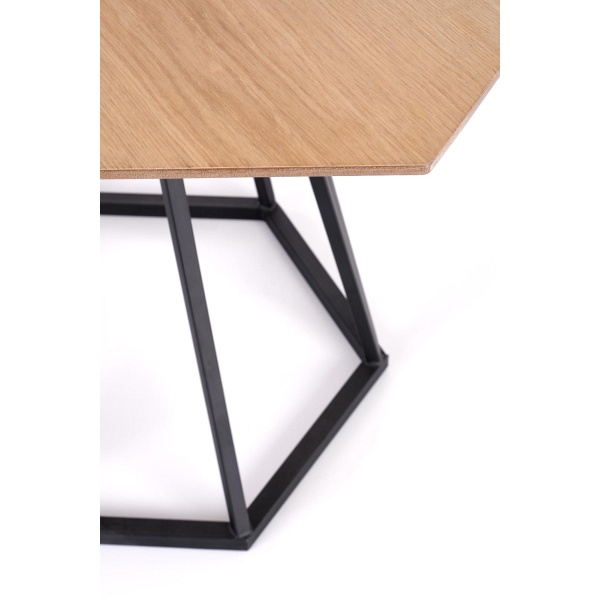 Stół HERMAN blat - naturalny, noga - czarny - Halmar