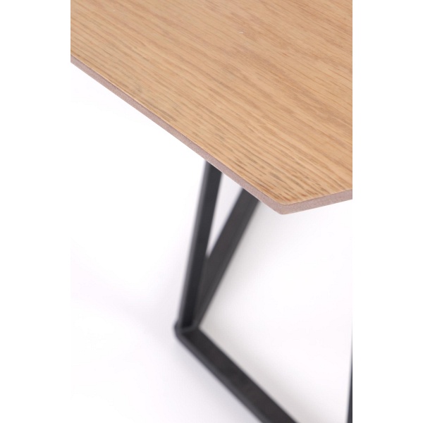 Stół HERMAN blat - naturalny, noga - czarny - Halmar