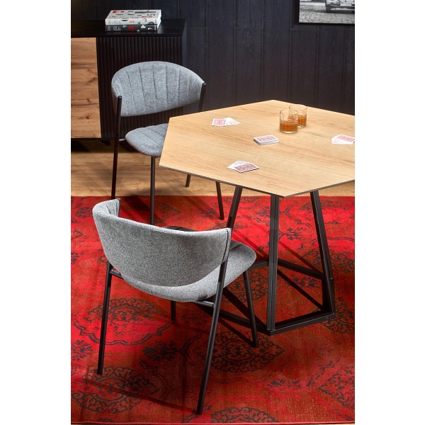 Stół HERMAN blat - naturalny, noga - czarny - Halmar