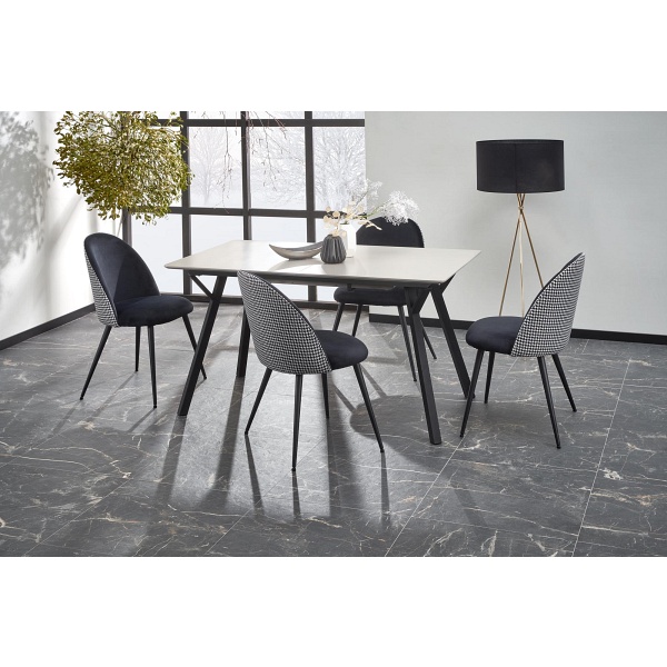 Stół BALROG 2 rozkładany blat - jasny popiel, nogi - czarny - Halmar