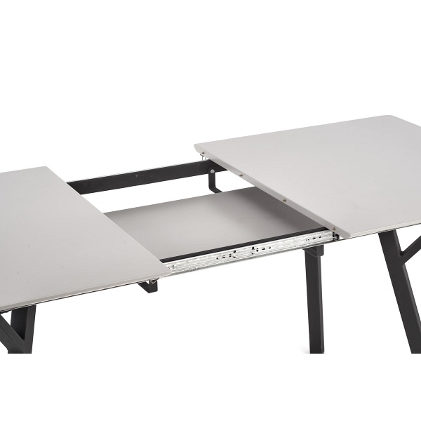 Stół BALROG 2 rozkładany blat - jasny popiel, nogi - czarny - Halmar