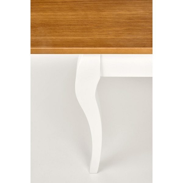 Stół WINDSOR rozkładany 160-240x90x76 cm kolor ciemny dąb/biały - Halmar