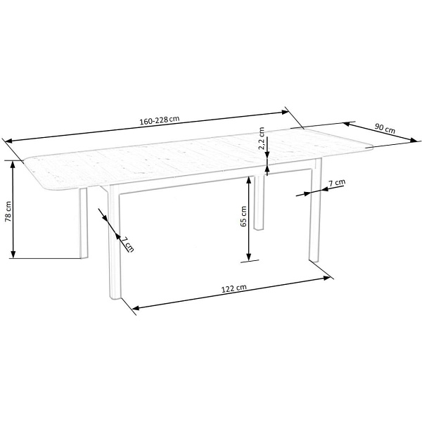 Stół FLORIAN rozkładany blat - biały, nogi - biały - Halmar