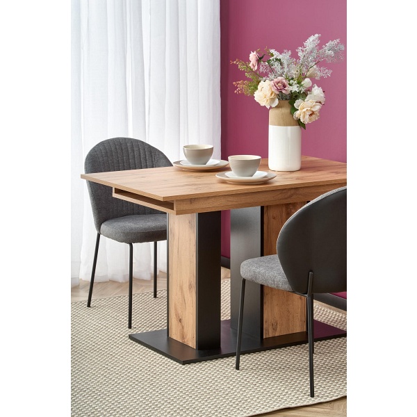 Stół DOLOMIT rozkładany dąb wotan - czarny - Halmar