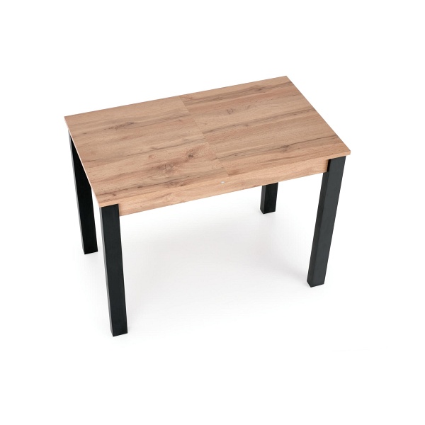 Stół GINO rozkładany blat - dąb wotan, nogi - czarny - Halmar