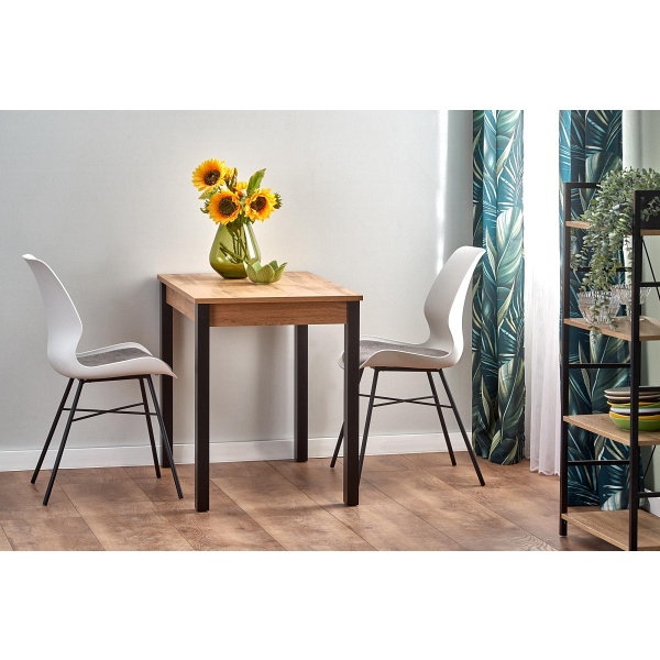 Stół GINO rozkładany blat - dąb wotan, nogi - czarny - Halmar