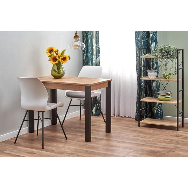 Stół GINO rozkładany blat - dąb wotan, nogi - czarny - Halmar