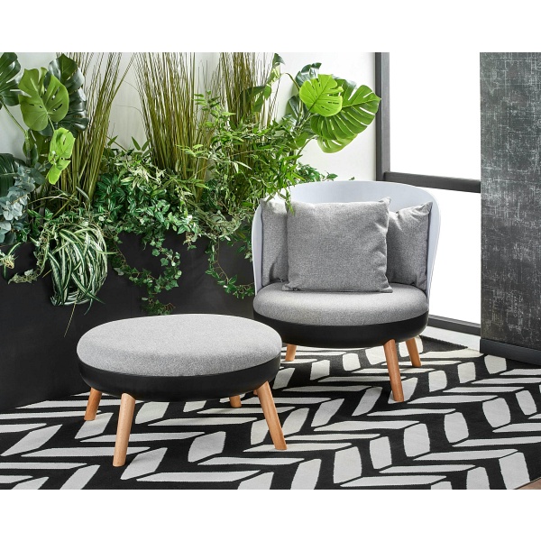 SCANDI podnóżek: popielaty, czarny - Halmar