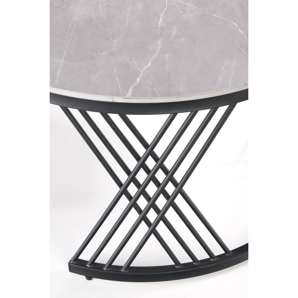 FLAMINGO zestaw 2 ław, popielaty marmur/ czarny - Halmar