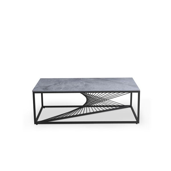 Ława INFINITY 2 , popielaty marmur / czarny - Halmar